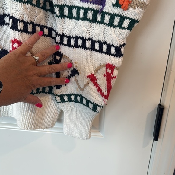 Vintage Rare  Boston Traders Nautical Theme Pattern Pullover White Knit Sweater - Picture 6 of 15